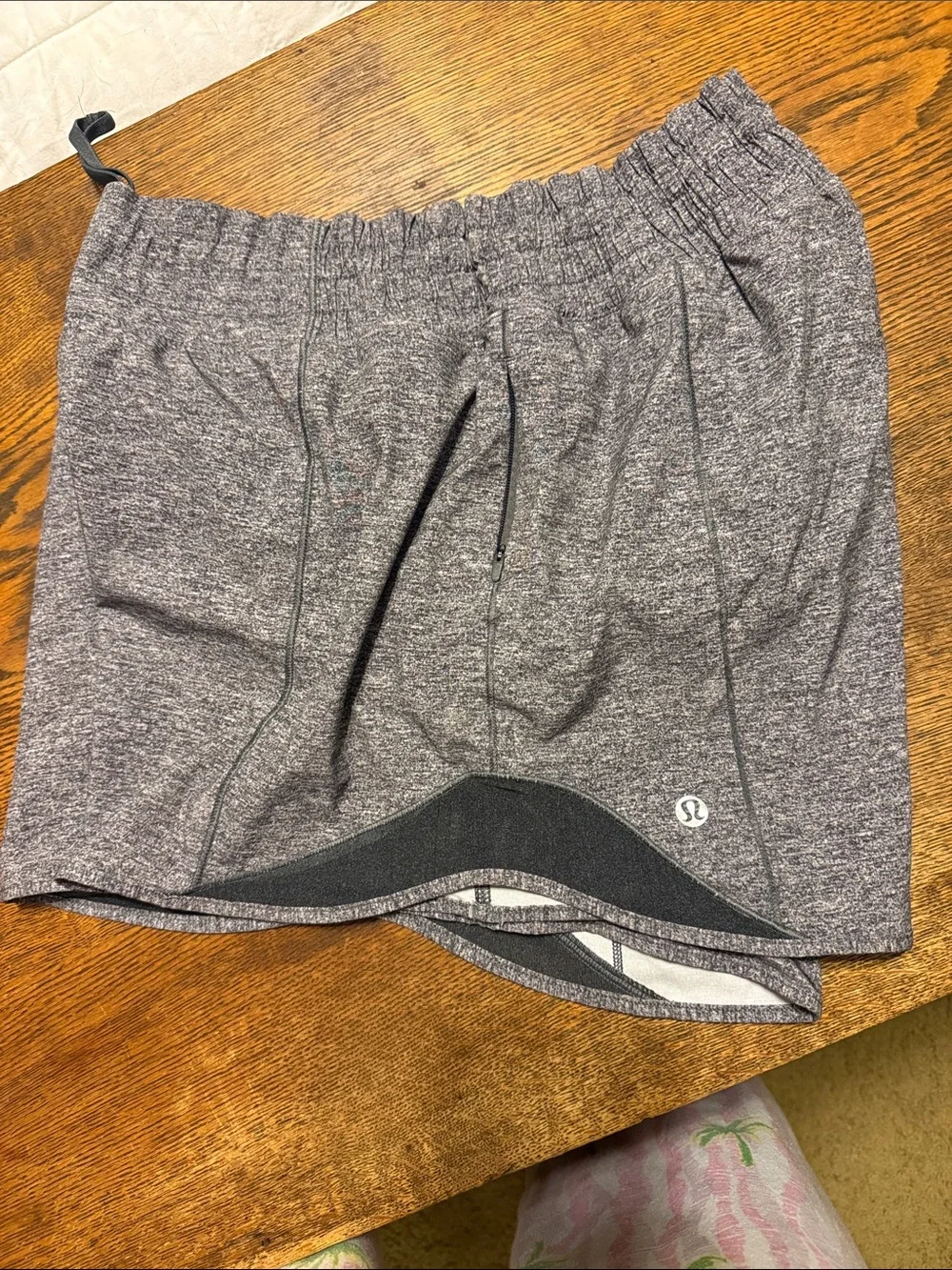 lululemon athletica Heather Gray Athletic Shorts with Dark Gray Panels